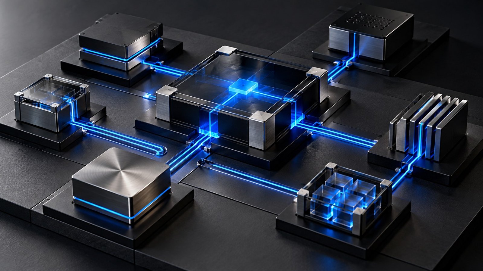 Connected modules representing a purposeful digital system
